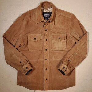 Cockpit USA Brown Suede Leather Shirt Jacket | Made in USA | M